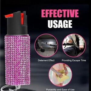 Rhinestone Protective Spray Keychain